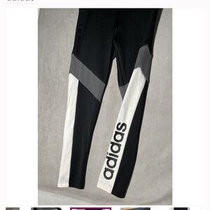 Adidas Black, Gray, and White Leggings